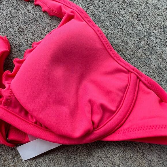 Victoria’s Secret 32B/XS The High Tie Halter and Classic Hipster Hot Pink Bikini - Picture 6 of 9